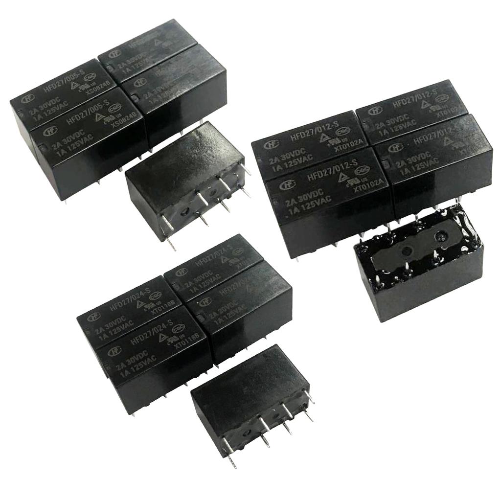 5 Pcs DC 5V/12V/24V Coil DPDT 8 Pin PCB Electromagnetic Power Relay