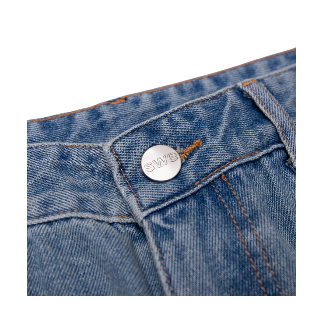 SWE - Quần Jeans nam nữ DESTROYED dáng đứng form rộng thời trang chính hãng năng động trẻ trung