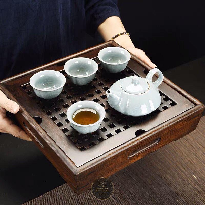 Khay Trà Tre Cao Cấp Vuông Nhỏ Kích Thước 28*28*6,5 KT 08.1