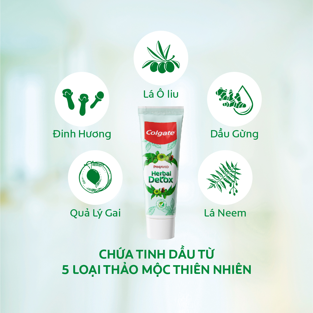 Bộ 2 kem đánh răng Colgate thảo mộc thiên nhiên Herbal Detox 120g/tuýp