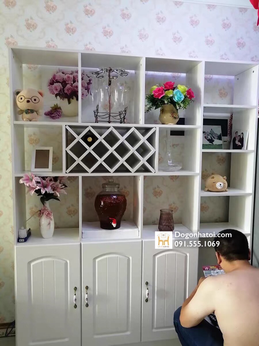 KỆ - TỦ TRƯNG BÀY, TỦ RƯỢU, VÁCH NGĂN PHÒNG KHÁCH TR607 - 2m x 1m6