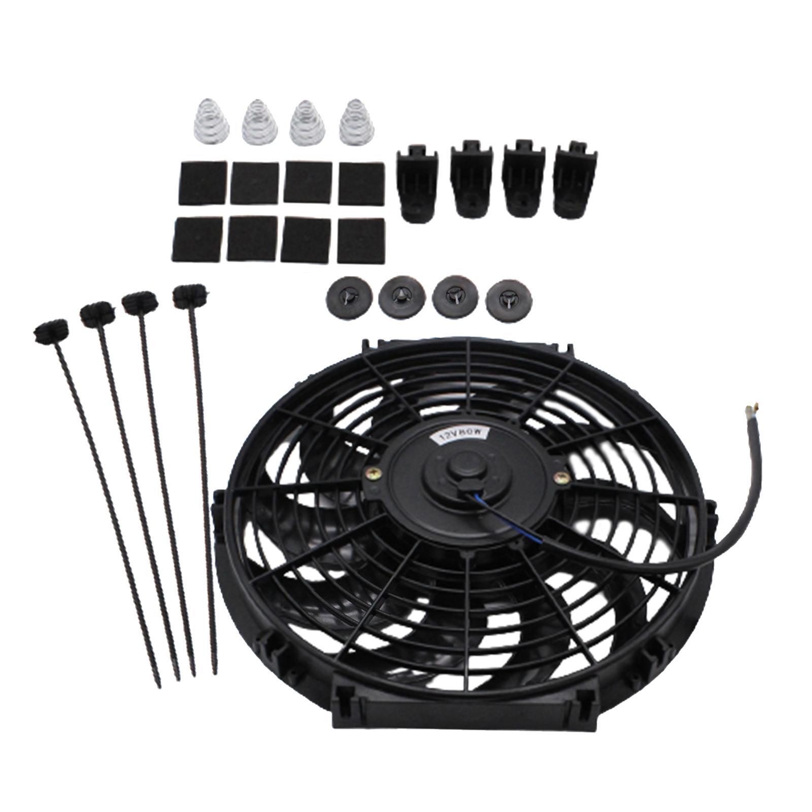 Electric Cooling Fan 12inch Push Performance 12V 80W Easy Installation Mount for Pickup Truck