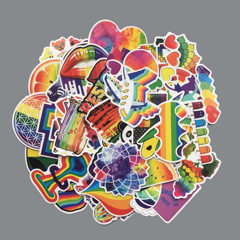 Set 30 sticker LGBT cầu vồng hình dán có ép lụa