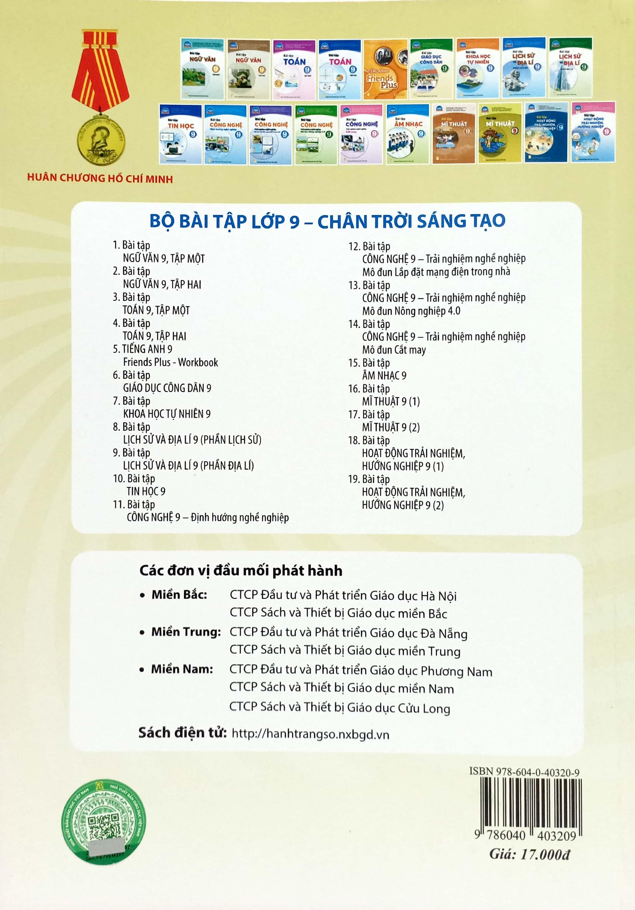 Bài Tập Toán 9 - Tập 1 (Chân Trời) (Chuẩn)