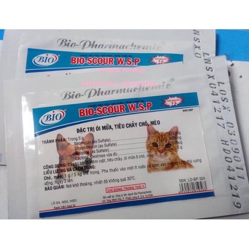 Bio scour W.S.P 5gr - kiểm soát tiêu chảy ói mửa cho chó mèo