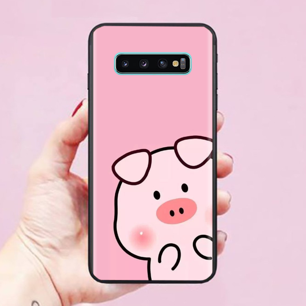 Ốp lưng dành cho điện thoại Samsung Galaxy S10 Plus Hình Heo Hồng Cute