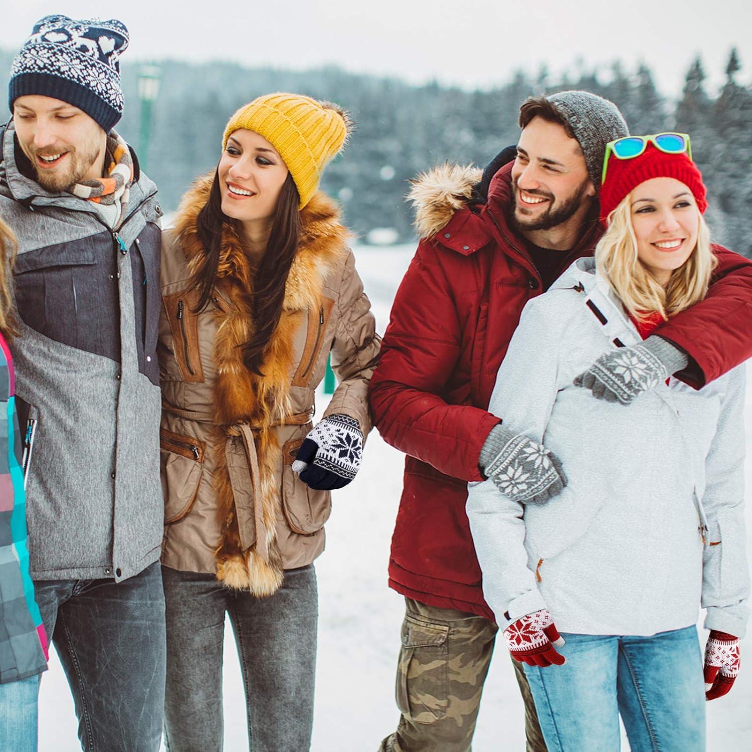 Mùa đông dệt kim nóng lên unisex với màn hình cảm ứng, lông cừu đàn hồi nhiệt, găng tay làm việc nóng cho nam và nữ, để chạy xe đạp trượt tuyết đi bộ đường dài