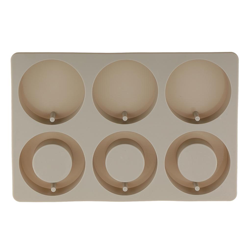 3x6Cavity Silicone Aroma Wax Tablet Mold Wax Soap Candle Mould Round