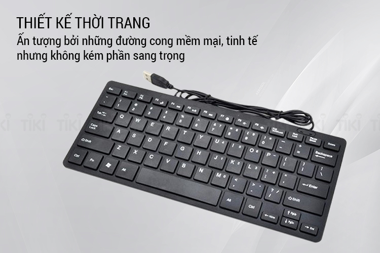 Phím máy tính mini HN K1000 Kiểu dáng thiết kế mỏng gọn nhẹ,Phím bấm cực êm, nhẹ nhàng không gây tiếng động,Tương thích gần như hầu hết hệ điều hành hiện nay