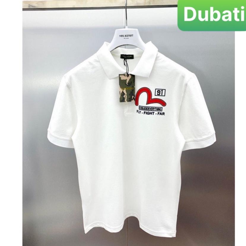 ÁO THUN NAM POLO CỔ TRỤ NAM NỮ VẢI CÁ SẤU IN EVISU CHẤT VẢI COTTON 100% PHONG CÁCH SANG CHẢNH VIP PRO - DUBATI FASHION