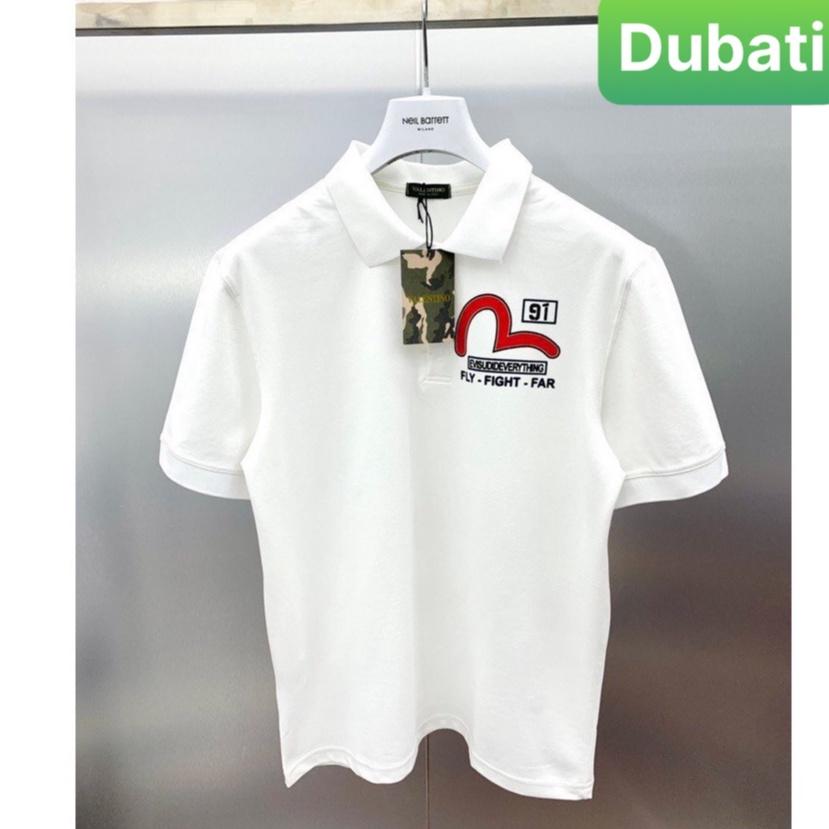 ÁO THUN NAM POLO CỔ TRỤ NAM NỮ VẢI CÁ SẤU IN EVISU CHẤT VẢI COTTON 100% PHONG CÁCH SANG CHẢNH MÙA HÈ - DUBATI FASHION