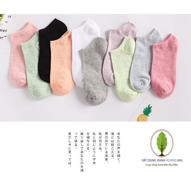 Tất Ngắn Cổ Nữ BASIC, Xuất Nhật, Chất Liệu Cotton, Rất Đẹp, Nhiều Màu, Dày, Thoáng