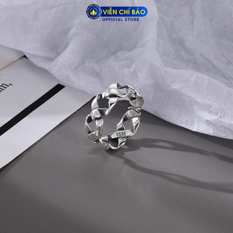 Nhẫn bạc nữ xích đan chất liệu bạc 925 thời trang phụ kiện trang sức nữ thương hiệu Viễn Chí Bảo N000720