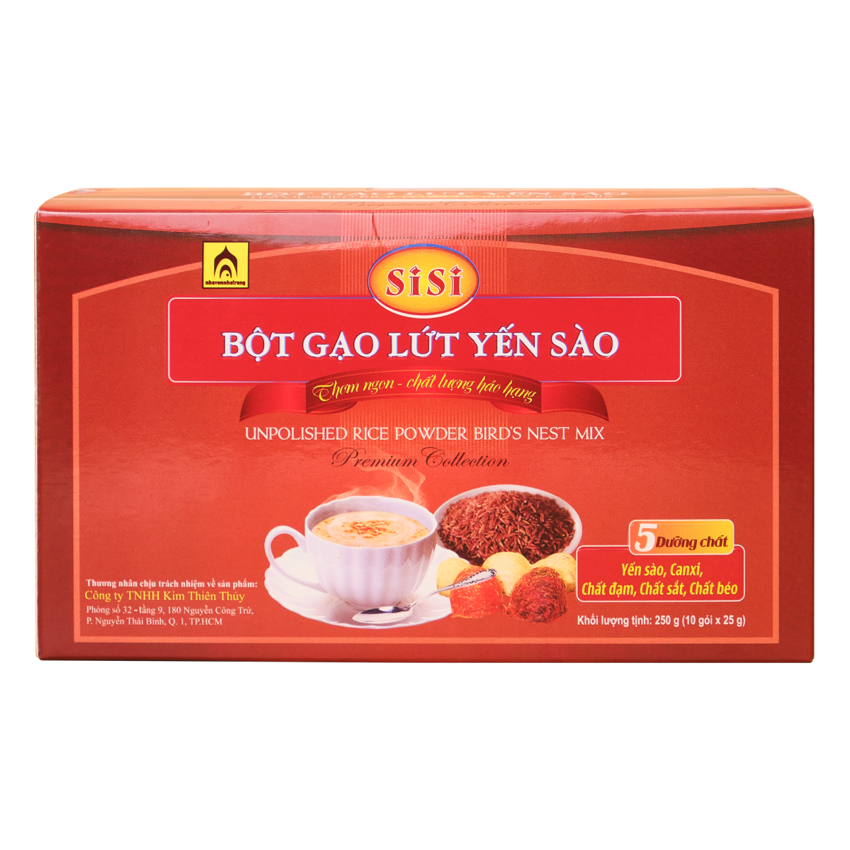 Đặc Sản Khánh Hòa - Bột Gạo Lứt Yến Sào Sisi - Hộp 10 Gói - Bột Gạo Lứt Giảm Cân - Nhà Yến Nha Trang - Thương Hiệu Uy Tín - Đặc Sản Yến Sào Khánh Hòa