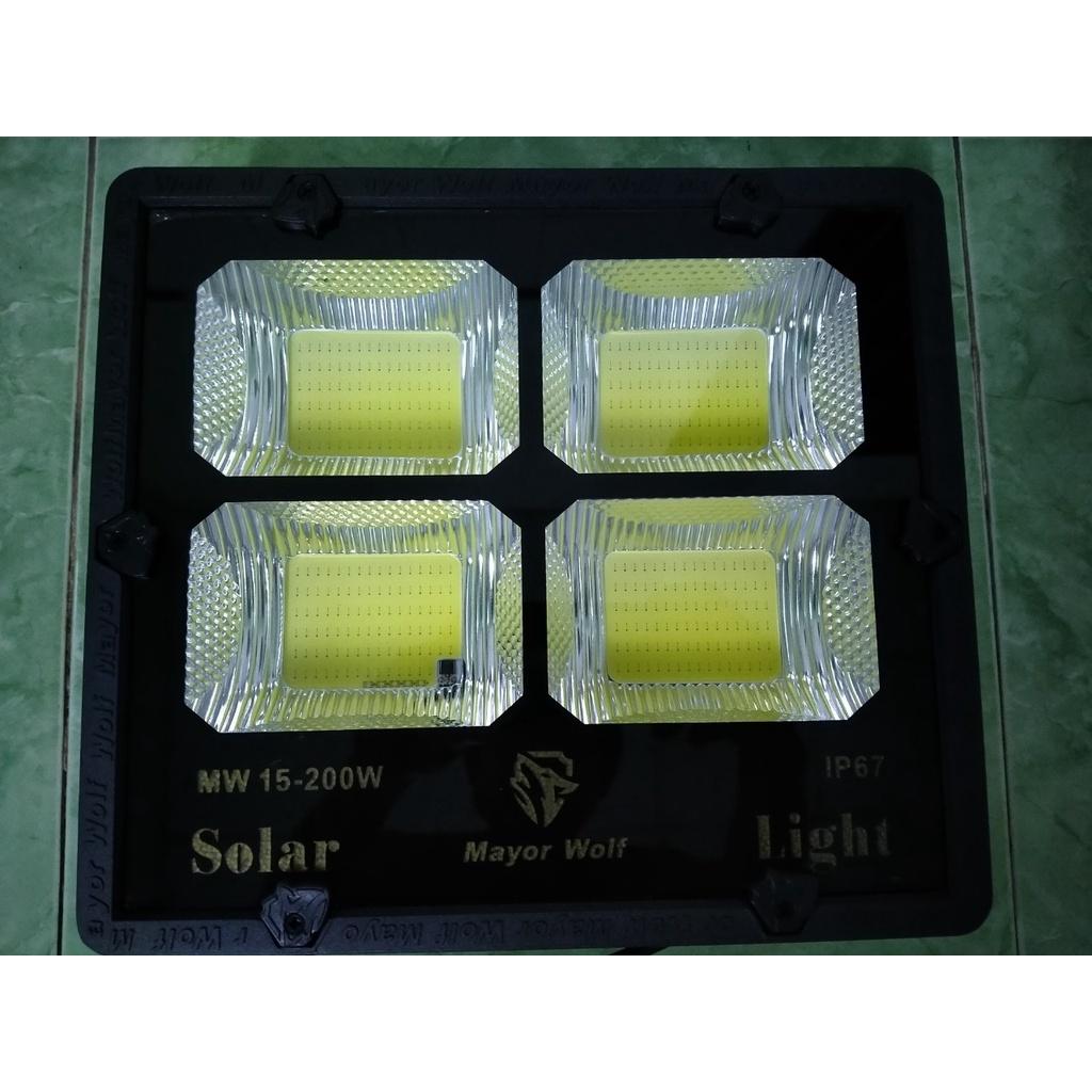 Đèn Pha Năng Lượng Mặt Trời Mayor 200W-4 Khoang Siêu Sáng -Trọng lượng đèn 4Kg - Cam Kết Chất Lượng- Tấm Pin 530x350x17