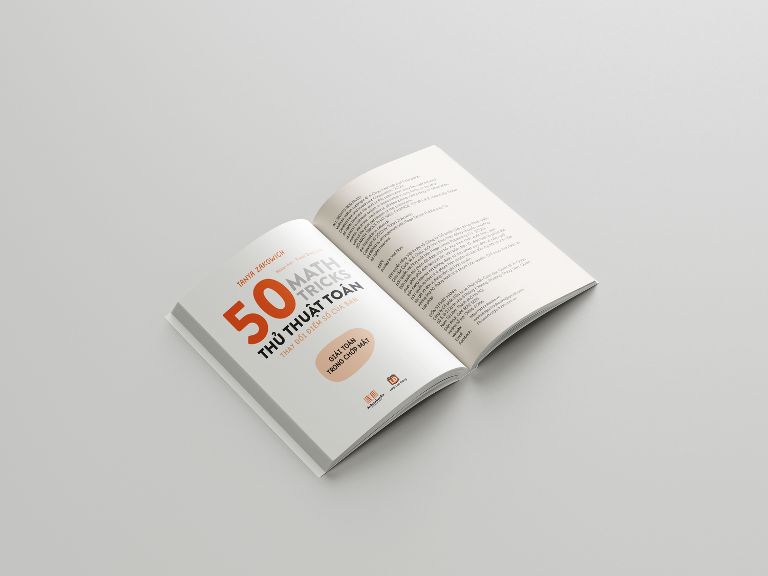 50 THỦ THUẬT TOÁN ( 50 math tricks ) - cuốn sách như giáo trình tập gym cho não bộ - Á Châu Books, Bìa mềm