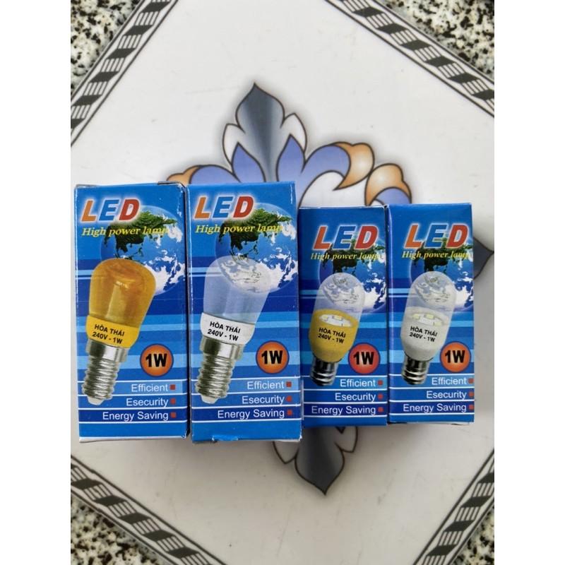 Bóng tủ lạnh led, bóng bí led, bóng đèn máy may led 1W đui E12, E14 cao cấp Hòa Thái (trắng, vàng