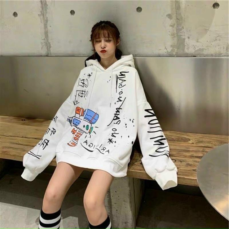 Áo hoodie pe nỉ ngoại có nón chất vải dày dặn và mềm mịn in hình tàu bay siêu kute, có 2 màu trắng đen