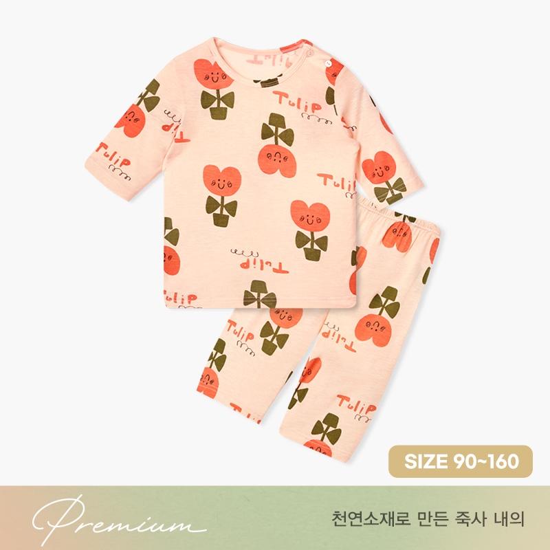 Đồ bộ quần áo thun lửng tay vải sợi tre cao cấp bé trai và bé gái mặc nhà mùa hè chính hãng Unifriend Hàn Quốc U2022-5