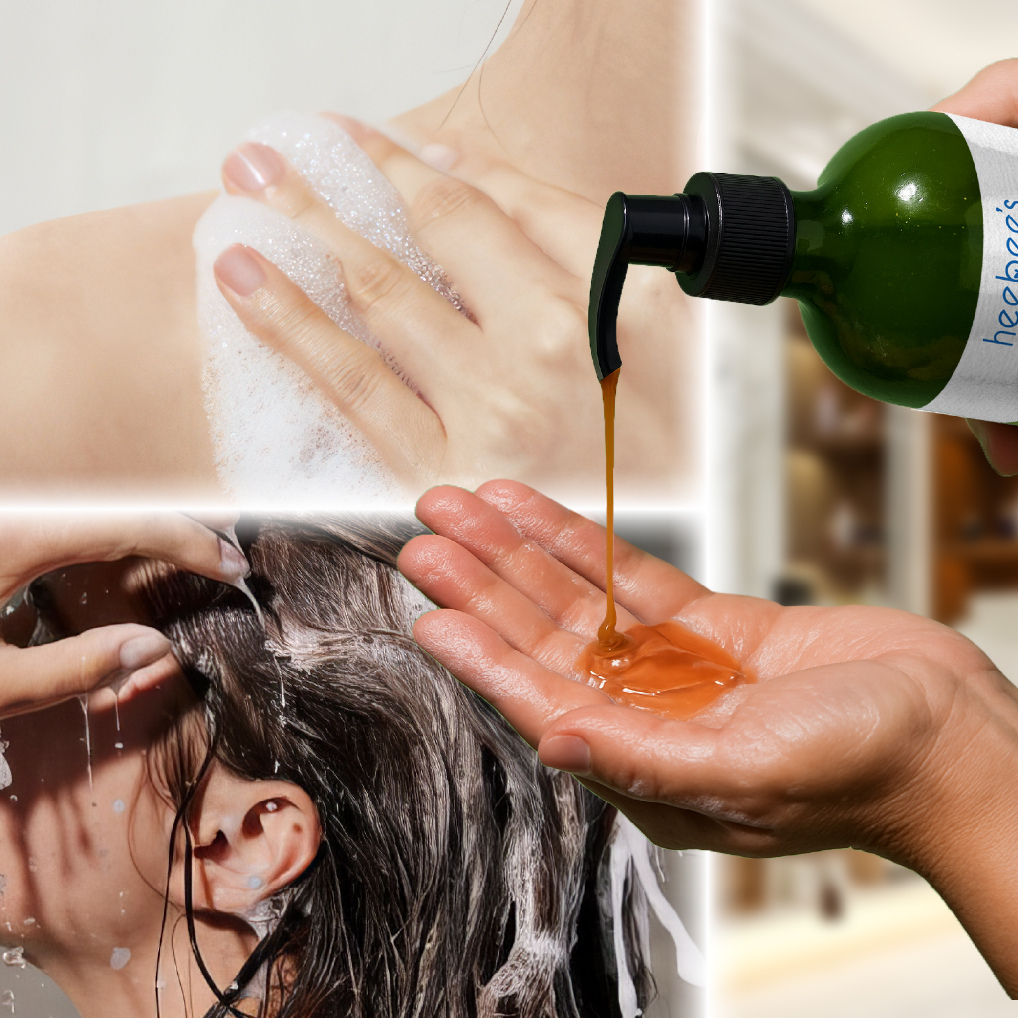 Gel Tắm Gội Lá Khế Bồ Hòn Heebee's Giảm Gàu, Giảm Nhờn, Kháng Nấm 300ml - 500ml