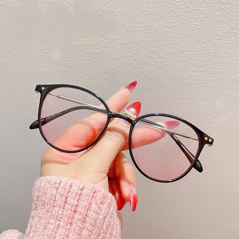 Kính gọng tròn má hồng nhiều màu