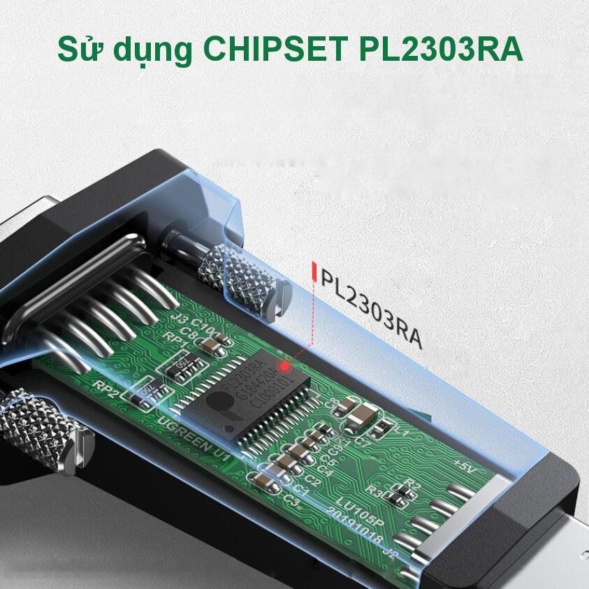 Đầu chuyển đổi tín hiệu USB 2.0 sang COM DP9 RS 232 UGREEN 80111 - Hàng chính hãng