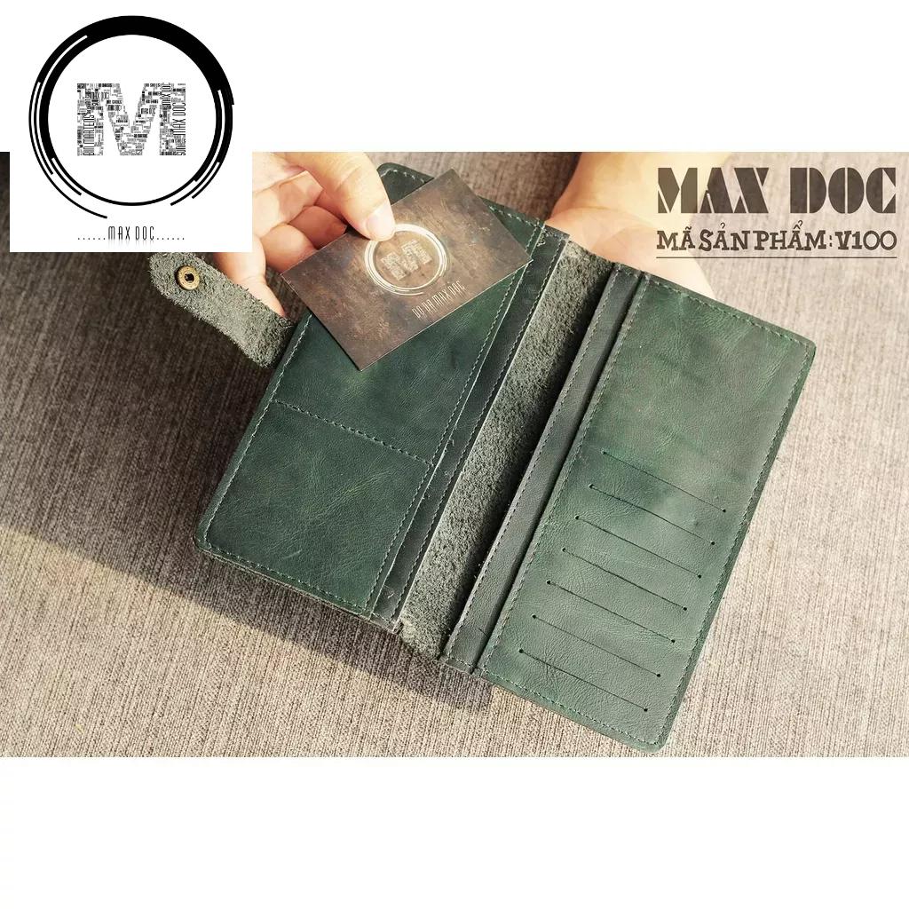 Ví Nam Chất Liệu Da Bò, Ví Dài Cầm Tay Dành Cho Nam, Bóp Da Nam Dáng Dài Cầm Tay - Max Độc