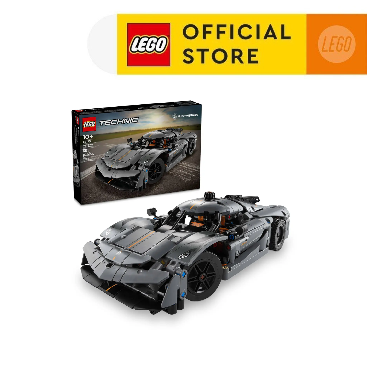 LEGO TECHNIC 42173 Đồ Chơi Lắp Ráp Xe Thể Thao Koenigsegg Jesko Absolut Màu Xám (801 Chi Tiết)