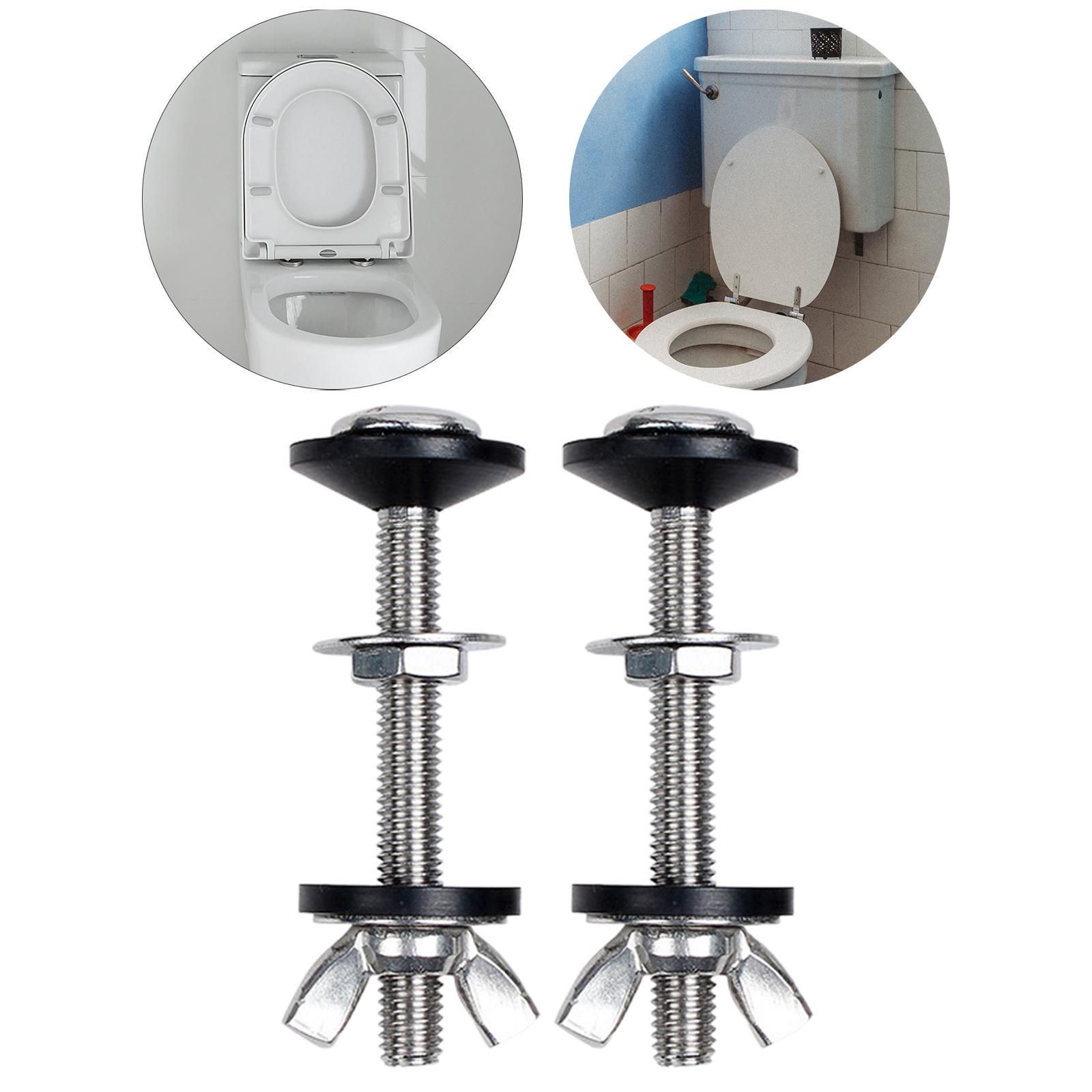 2 Pieces Toilet Tank to Bowl Bolts Sealing Gasket Hardware Stainless Steel