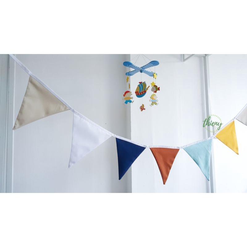 Dây cờ tam giác vải phong cách Scandinavi, dài 2,2m trang trí Decor Sinh nhật - Flag Garland
