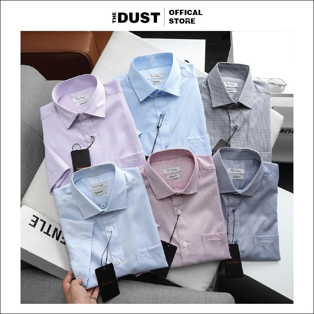 Áo sơ mi nam ngắn tay trơn cổ bẻ basic Pire Cadin NT - form slim fit chất vải cotton lụa cao cấp chống nhăn - THE DUST