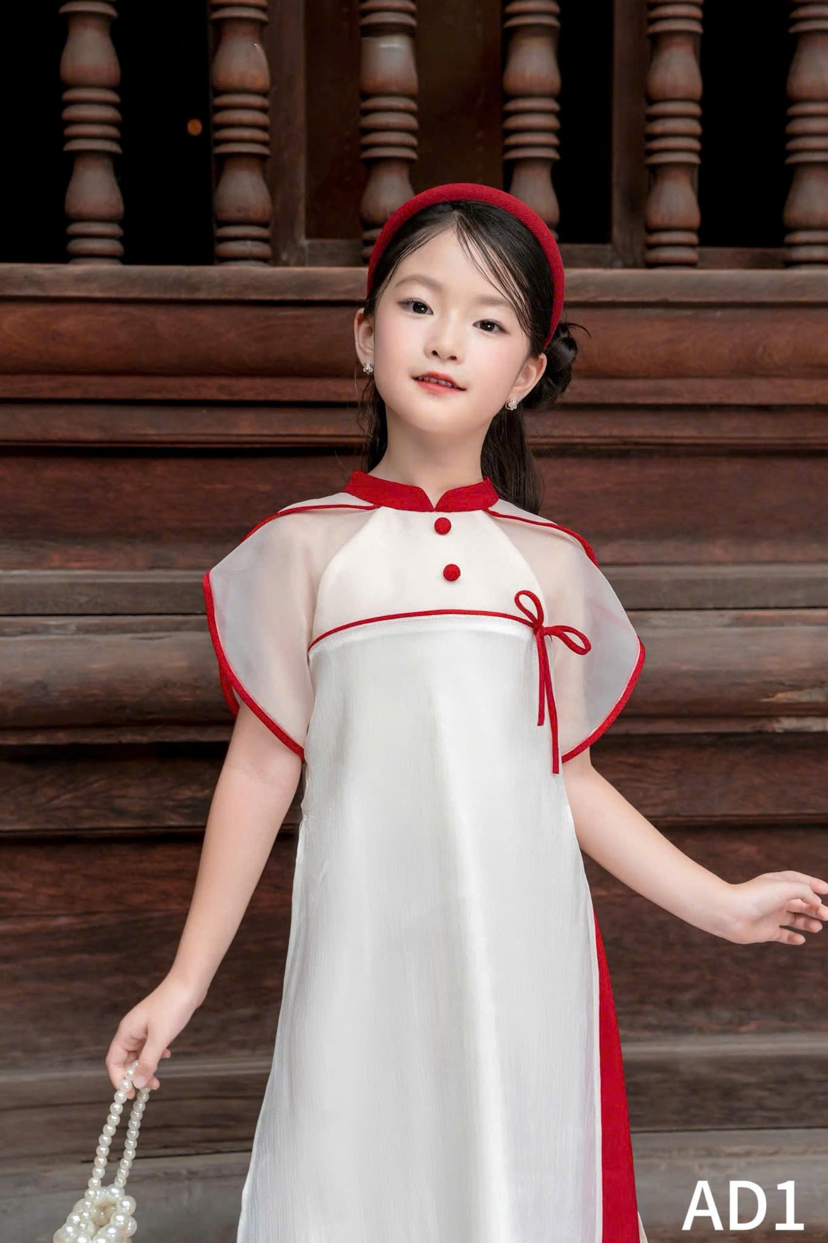 Bộ áo dài tết cho bé gái mẫu nhẹ nhàng xinh xắn diện tết năm mới giáng sinh noel từ 12-50kg hàng thiết kế cao cấp