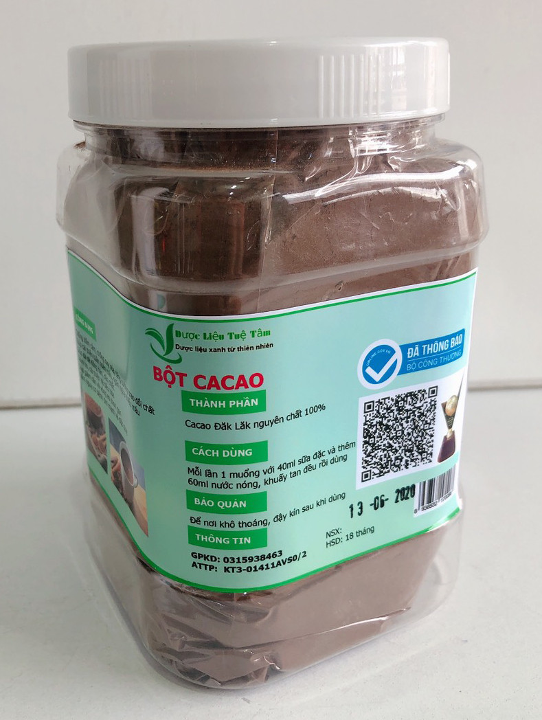Bột Cacao Đắk Lắk nguyên chất 100% - Hủ 500g