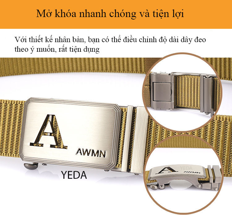 Thắt lưng dây nịt nam cao cấp phong cách Châu Âu thắt lưng khóa tự động mã AWMNCLG