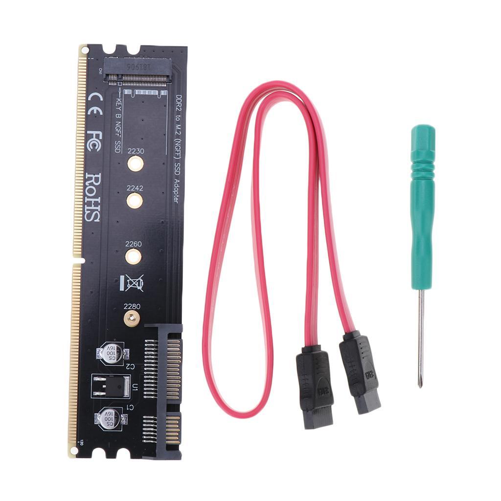 DDR2 Memory Card Slot SATA to M.2 NGFF SSD B-Key Adapter Board