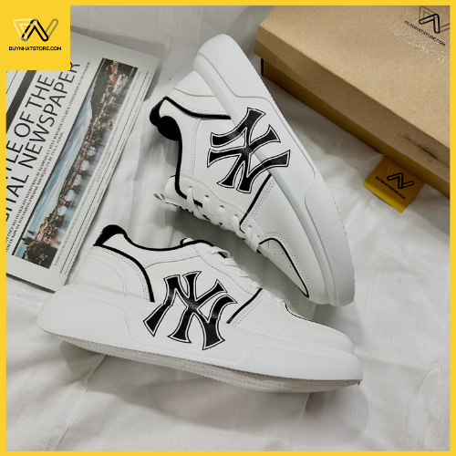 Giày Thể Thao Nữ Nam Màu Trắng Trơn Phối Gót Đen Duy Nhật Store Mc Queen NY Bonsai Uzzang Đẹp Độn 4cm Êm Sneaker Bata