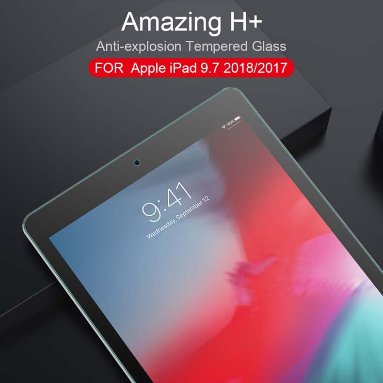 Miếng dán màn hình kính cường lực cho iPad 9.7 / iPad Air / iPad Air 2 hiệu Nillkin Amazing H+ (mỏng 0.2 mm, vát cạnh 2.5D, chống trầy, chống va đập) - Hàng chính hãng