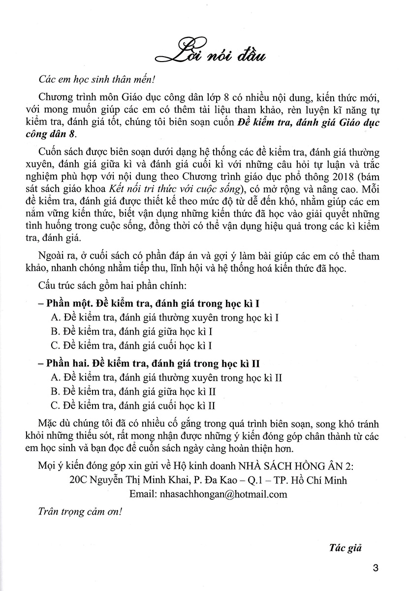 Hình ảnh Đề Kiểm Tra, Đánh Giá Giáo Dục Công Dân 8 (Dùng Kèm SGK Kết Nối Tri Thức Với Cuộc Sống) _HA