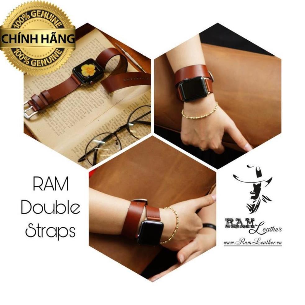 DÂY ĐỒNG HỒ ĐÔI DOUBLE STRAP DA BÒ THẬT CAO CẤP - CHÍNH HÃNG RAM LEATHER .
