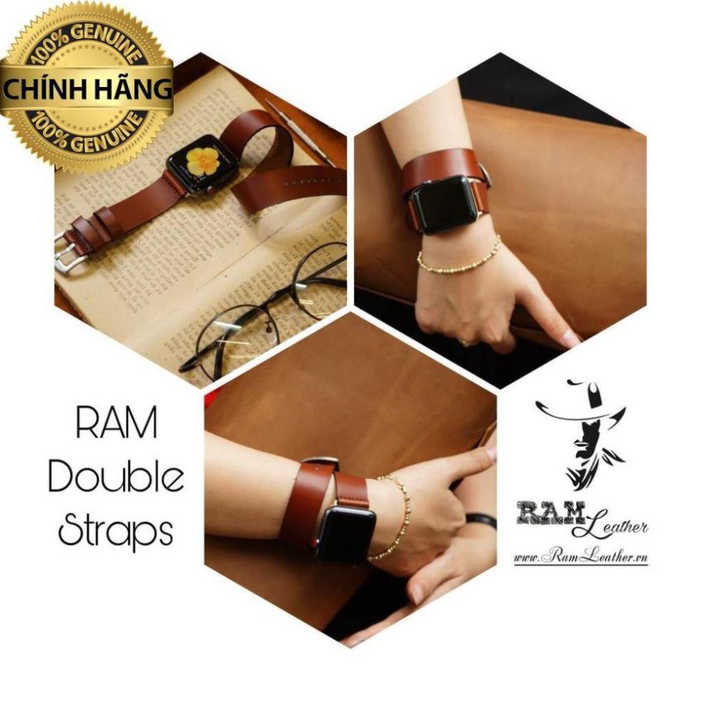 DÂY ĐỒNG HỒ ĐÔI DOUBLE STRAP DA BÒ THẬT CAO CẤP - CHÍNH HÃNG RAM LEATHER