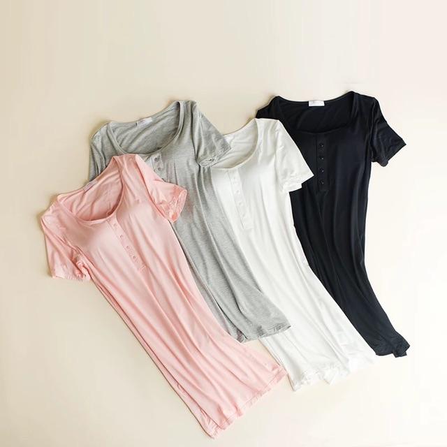 Váy Cộc Tay Cotton Dáng Suông Có Đệm Lót Ngực CT224