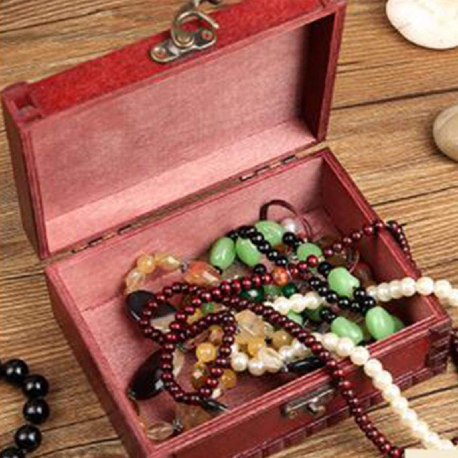 Vintage Style Wooden Box Decorative Jewelry Gift Storage Box with Lock