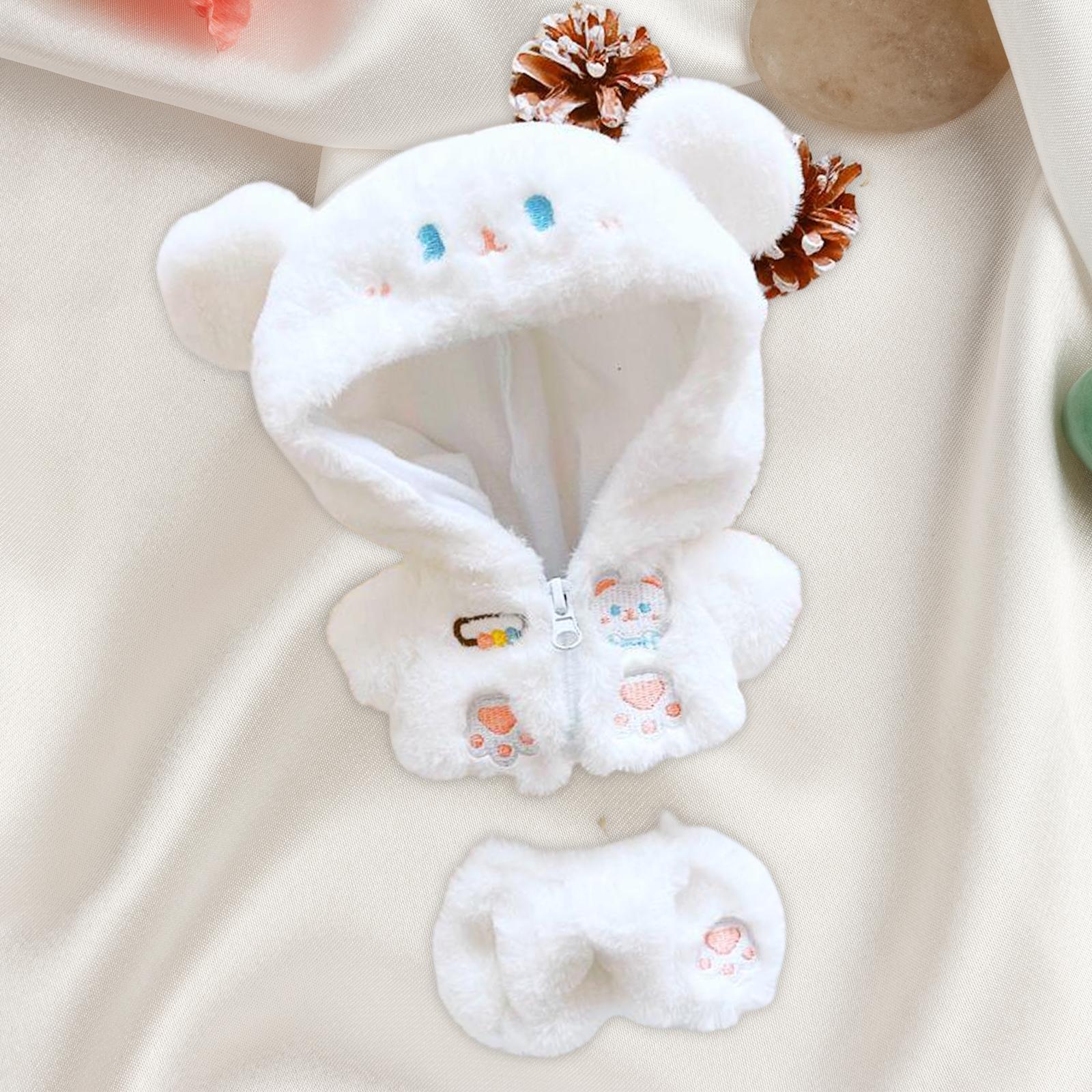 7.8 inch Doll Dress up Zipper Coat Pants Set Doll Changing Clothes, Fashion Doll Plush Clothes for Doll