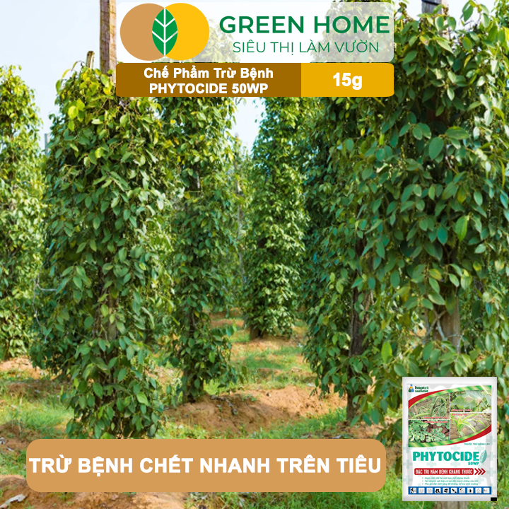 Chế Phẩm Trừ Bệnh Phytocide 50WP, Gói 15gr, Đặc Trị Nấm Bệnh Kháng Thuốc, Sương Mai, Hiệu Quả Cao
