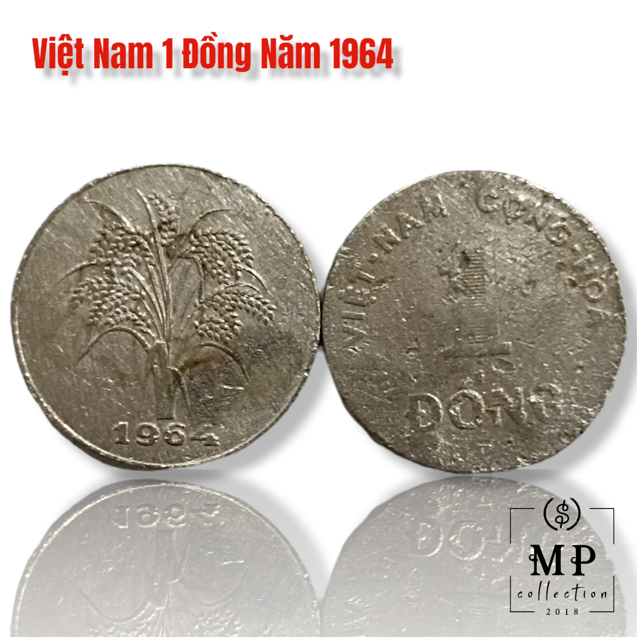 Xu Cổ Xưa Việt Nam 1 Đồng Năm 1964 Hình Bông Lúa