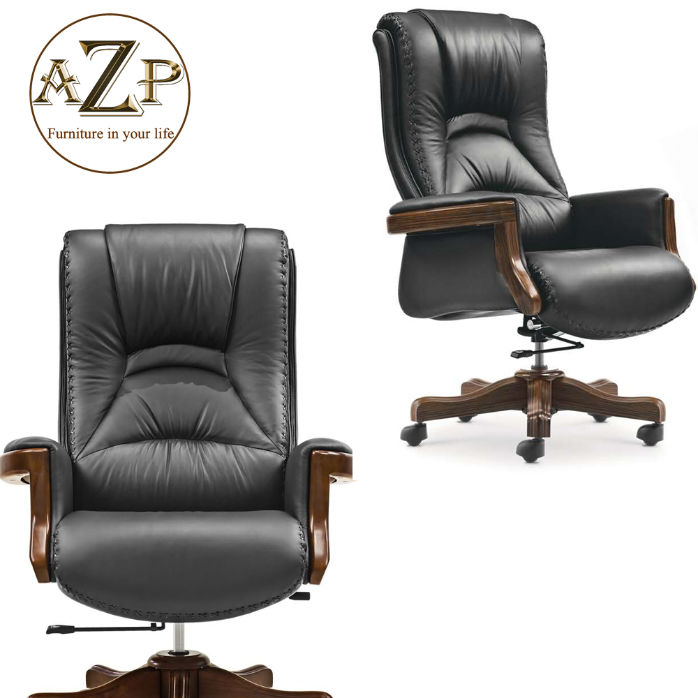 Ghế Giám Đốc, Ghế Văn Phòng AZP FURNITURE Ergonomic AZP-953 Phân Khúc Cao Cấp Chân Gỗ - Dòng Nệm Siêu Êm Thương Gia