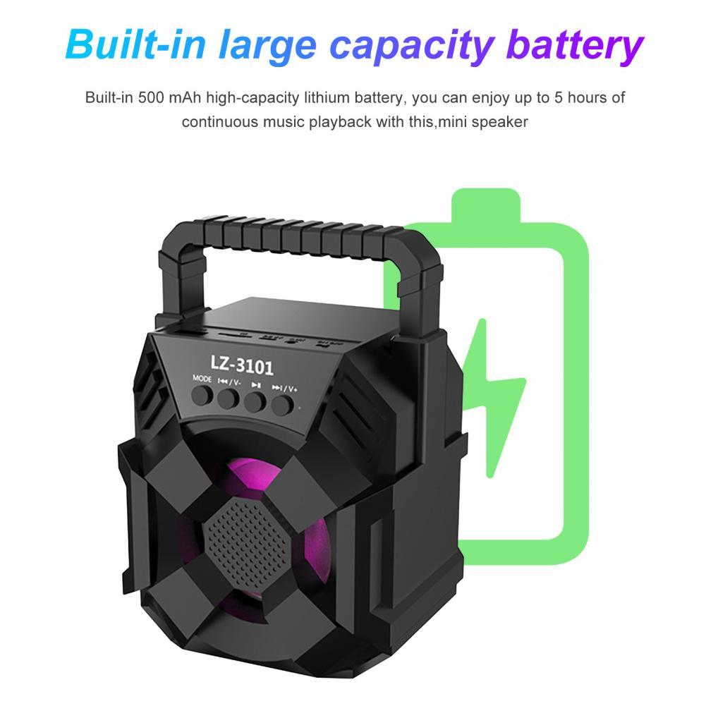 Loa không dây LZ-3101 Hộp âm thanh tương thích Bluetooth di động ngoài trời có thể sạc lại 360 độ âm thanh nổi mini dành cho gia đình Màu sắc: Đen