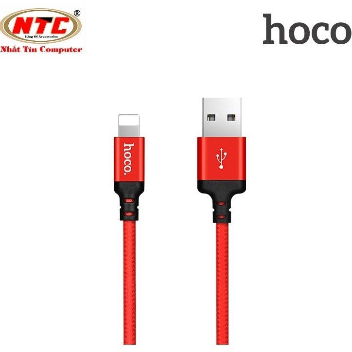 Cáp sạc dây dù dành cho Hoco X14 dài 1M cổng LN -  Hàng chính hãng