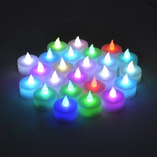 10 Viên Nến Tealight Điện Tử Màu Vàng &amp; Nhiều Màu