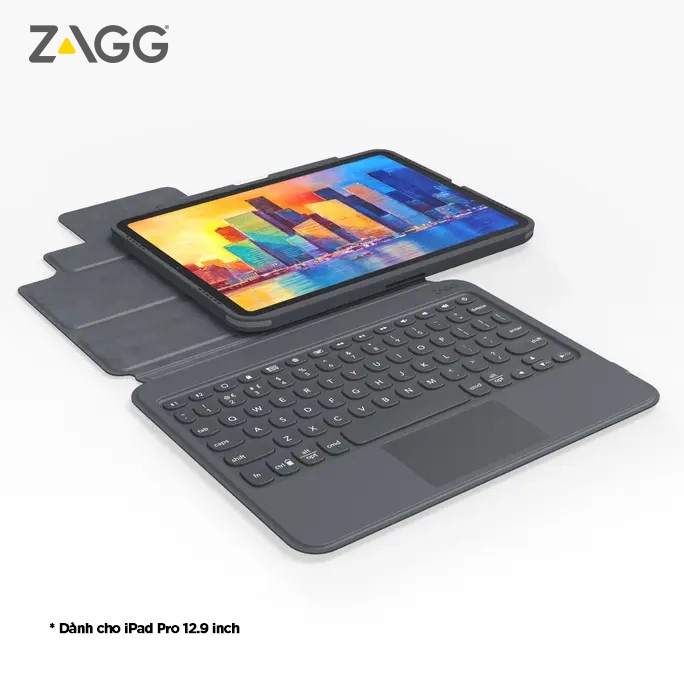 Ốp lưng kèm bàn phím ZAGG Pro Keys with Trackpad cho iPad Pro 12.9 inch - Hàng chính hãng